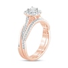 1/2 CT. T.W. Princess-Cut Diamond Frame Twist Shank Bridal Set in 10K Rose Gold