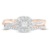 Thumbnail Image 3 of 1/2 CT. T.W. Princess-Cut Diamond Frame Twist Shank Bridal Set in 10K Rose Gold