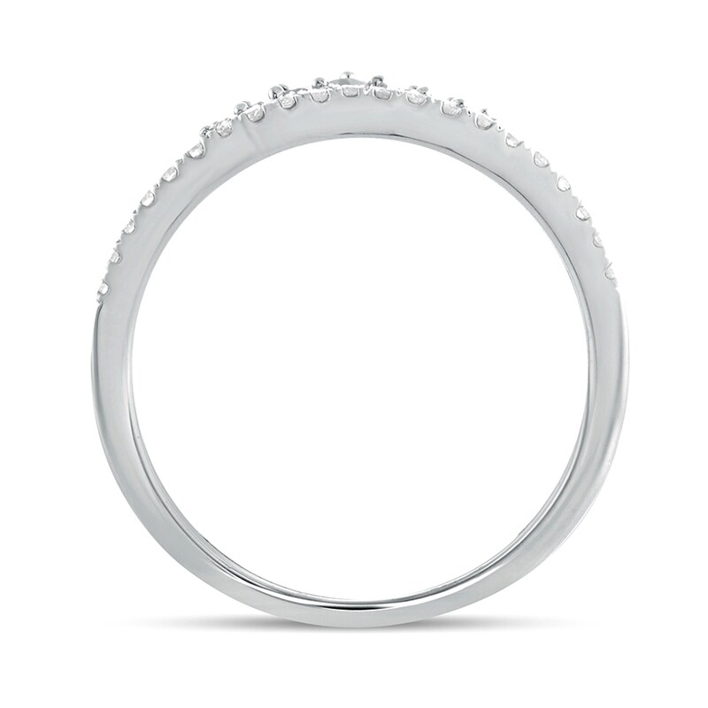 Main Image 4 of 1/5 CT. T.W. Diamond Crown Contour Wedding Band in 10K White Gold