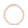 Thumbnail Image 4 of 1/5 CT. T.W. Diamond Crown Contour Vintage-Style Anniversary Band in 10K Rose Gold