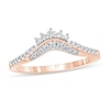 Thumbnail Image 1 of 1/5 CT. T.W. Diamond Tiara Contour Vintage-Style Wedding Band in 10K Rose Gold