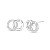 Thumbnail Image 1 of 1/8 CT. T.W. Diamond Interlocking Circles Stud Earrings in Sterling Silver