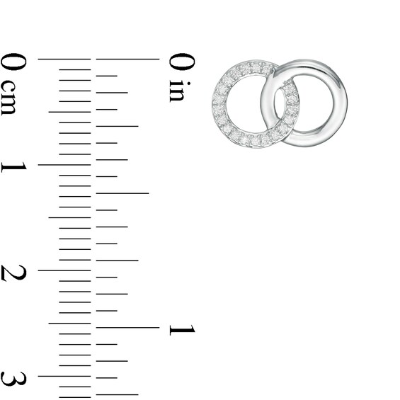 1/8 CT. T.w. Diamond Interlocking Circles Stud Earrings in Sterling Silver