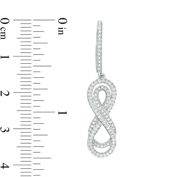 1/3 CT. T.w. Diamond Layered Infinity Drop Earrings in Sterling Silver