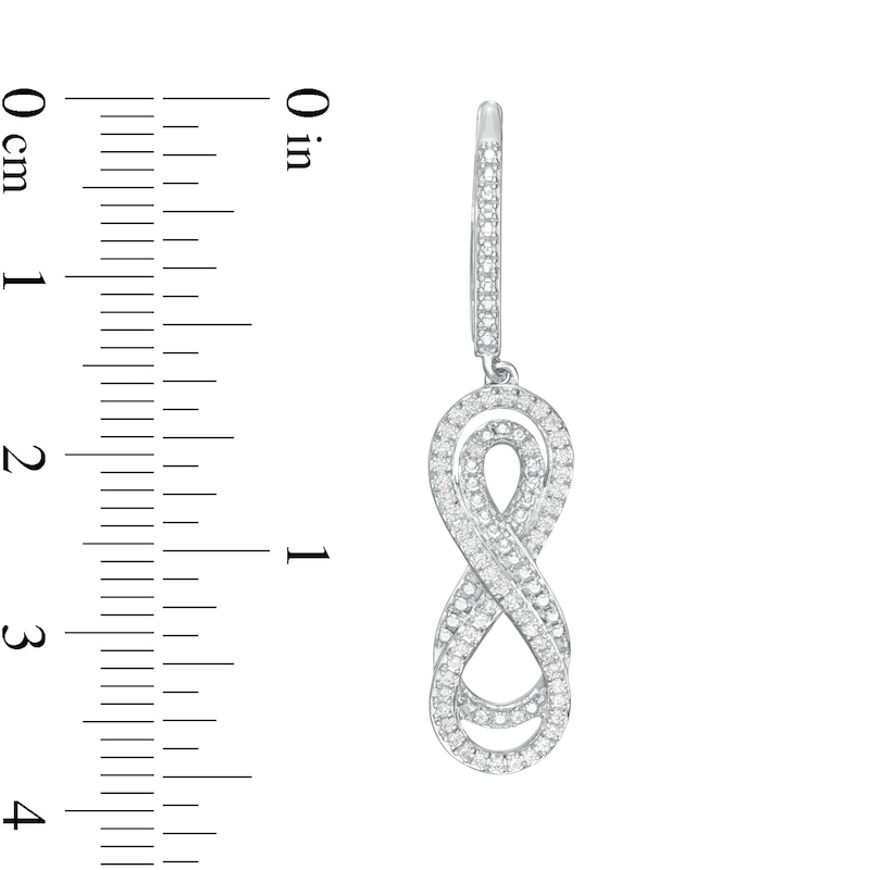 1/3 CT. T.W. Diamond Layered Infinity Drop Earrings in Sterling Silver