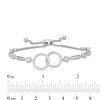 Thumbnail Image 3 of 1/4 CT. T.W. Diamond Interlocking Circles Bolo Bracelet in Sterling Silver - 9.0"