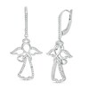 Thumbnail Image 1 of 1/4 CT. T.W. Diamond Infinity Angel with Heart Drop Earrings in Sterling Silver