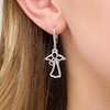 Thumbnail Image 2 of 1/4 CT. T.W. Diamond Infinity Angel with Heart Drop Earrings in Sterling Silver