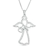 Thumbnail Image 1 of 1/4 CT. T.W. Diamond Infinity Angel with Angel Drop Pendant in Sterling Silver