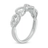 Thumbnail Image 2 of 1/8 CT. T.W. Diamond Sideways Infinity Angel Wings Ring in Sterling Silver