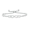 Thumbnail Image 1 of 1/4 CT. T.W. Diamond Sideways Infinity Angel Wings Bolo Bracelet in Sterling Silver - 9"