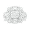 1-1/3 CT. T.W. Multi-Diamond Cushion Frame Multi-Row Bridal Set in 10K White Gold