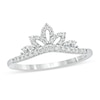 Thumbnail Image 1 of 1/5 CT. T.W. Diamond Leaf Tiara Contour Wedding Band in 10K White Gold