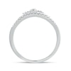 Thumbnail Image 4 of 1/5 CT. T.W. Diamond Leaf Tiara Contour Wedding Band in 10K White Gold