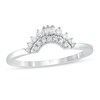 Thumbnail Image 1 of 1/6 CT. T.W. Baguette and Round Diamond Contour Wedding Band in 10K White Gold