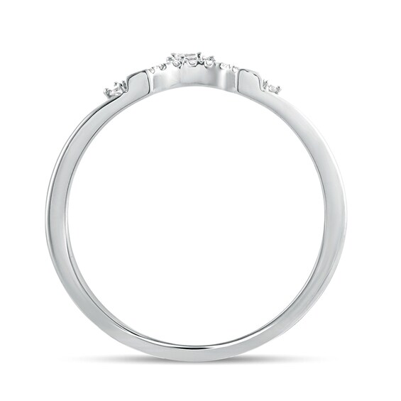 1/6 CT. T.w. Baguette and Round Diamond Contour Wedding Band in 10K White Gold