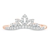 Thumbnail Image 3 of 1/5 CT. T.W. Diamond Leaf Tiara Contour Wedding Band in 10K Rose Gold