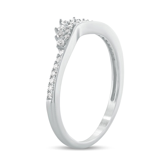 1/6 CT. T.w. Diamond Tiara Contour Wedding Band in 10K White Gold