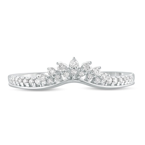 1/6 CT. T.w. Diamond Tiara Contour Wedding Band in 10K White Gold
