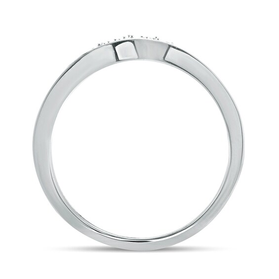 1/6 CT. T.w. Diamond Tiara Contour Wedding Band in 10K White Gold