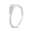 Thumbnail Image 2 of 1/6 CT. T.W. Diamond Leaf Crown Contour Vintage-Style Wedding Band in 10K White Gold