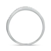 Thumbnail Image 4 of 1/6 CT. T.W. Diamond Leaf Crown Contour Vintage-Style Wedding Band in 10K White Gold