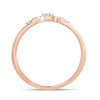 1/6 CT. T.W. Baguette and Round Diamond Contour Wedding Band in 10K Rose Gold