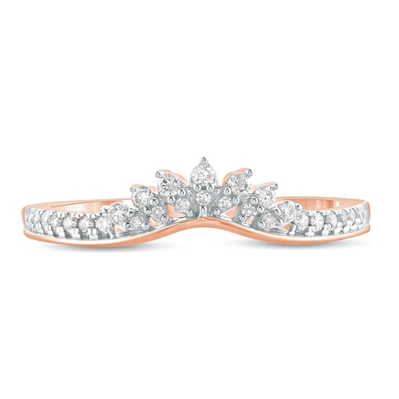 1/6 CT. T.w. Diamond Tiara Contour Wedding Band in 10K Rose Gold