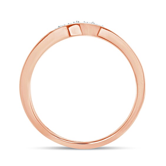 1/6 CT. T.w. Diamond Tiara Contour Wedding Band in 10K Rose Gold