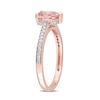 Pear-Shaped Morganite and 1/8 CT. T.W. Diamond Ring in 10K Rose Gold