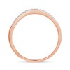 Thumbnail Image 4 of 1/6 CT. T.W. Diamond Leaf Crown Contour Vintage-Style Wedding Band in 10K Rose Gold