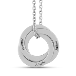 Mother's Engravable Layered Discs Pendant (2-4 Lines)