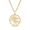 Thumbnail Image 1 of Exclusive Etched Guardian "ANGEL OF HOPE" and Hearts Open Circle with Angel Pendant in 10K Gold