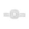 Thumbnail Image 3 of 3/8 CT. T.W. Princess-Cut Diamond Double Cushion Frame Bridal Set in 10K White Gold