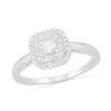 Thumbnail Image 3 of 3/8 CT. T.W. Princess-Cut Diamond Double Cushion Frame Bridal Set in 10K White Gold