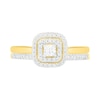 Thumbnail Image 2 of 3/8 CT. T.W. Princess-Cut Diamond Double Cushion Frame Bridal Set in 10K Gold