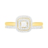 Thumbnail Image 3 of 3/8 CT. T.W. Princess-Cut Diamond Double Cushion Frame Bridal Set in 10K Gold