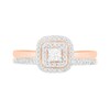 Thumbnail Image 3 of 3/8 CT. T.W. Princess-Cut Diamond Double Cushion Frame Bridal Set in 10K Rose Gold