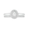 Thumbnail Image 3 of 3/8 CT. T.W. Oval Diamond Double Frame Bridal Set in 10K White Gold