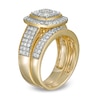 Thumbnail Image 3 of 1-1/3 CT. T.W. Composite Cushion Diamond Frame Multi-Row Vintage-Style Bridal Set in 10K Gold