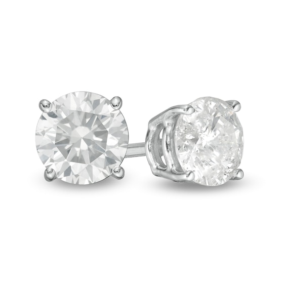 3/4 CT. T.w. Diamond Solitaire Stud Earrings in 10K White Gold (I/I3)