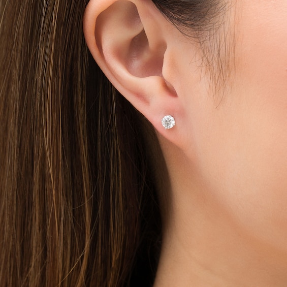 3/4 CT. T.w. Diamond Solitaire Stud Earrings in 10K White Gold (I/I3)