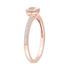 5.0mm Heart-Shaped Morganite and 1/15 CT. T.W. Diamond Ring in 10K Rose Gold
