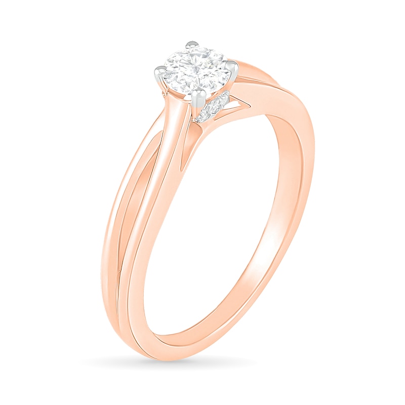 3/8 CT. T.W. Diamond Solitaire Split Shank Engagement Ring in 10K Rose Gold (J/I3)