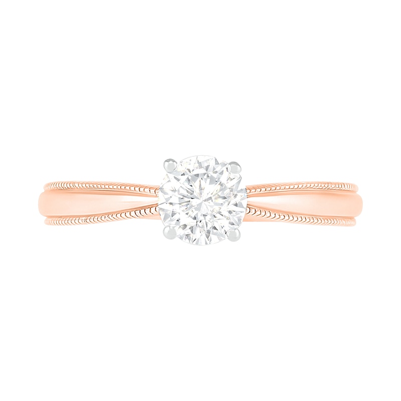 5/8 CT. T.W. Diamond Solitaire Vintage-Style Engagement Ring in 14K Rose Gold (I/I2)