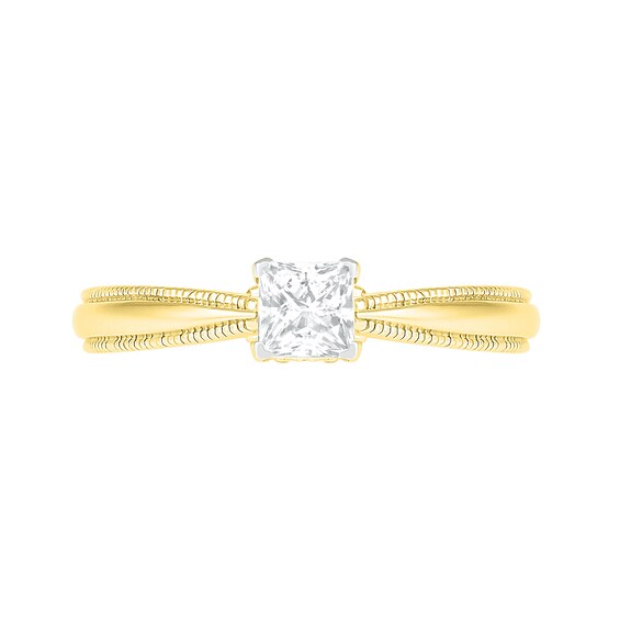 5/8 CT. T.W. Princess-Cut Solitaire Diamond Vintage-Style Engagement Ring in 14K 5/8 CT. T.W. Princess-Cut Solitaire Diamond Vintage-Style Engagement Ring in 14K Gold (I/I2)