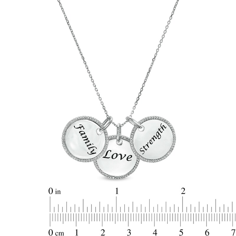 Main Image 4 of Diamond Accent Motivational Theme Charms Pendant in Sterling Silver