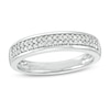 Thumbnail Image 1 of 1/3 CT. T.W. Diamond Double Row Wedding Band in 10K White Gold