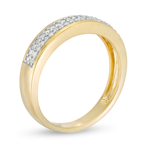 1/3 CT. T.w. Diamond Double Row Wedding Band in 10K Gold