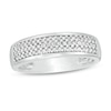 Thumbnail Image 0 of Men's 3/8 CT. T.W. Diamond Triple Row Wedding Band in 10K White Gold